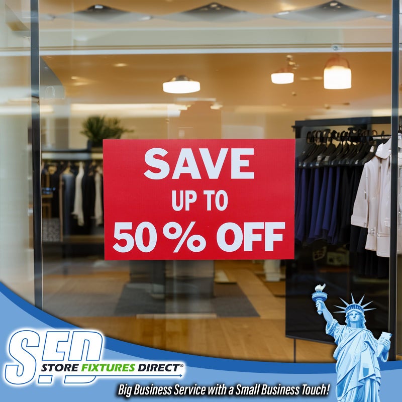 Store Fixtures Direct Up to 50% Percent Off Sign Bundle Pack, 7" x 11": 20%, 30%, 40% & 50%, 2 of Each Sign, 10 Pack - Image 5